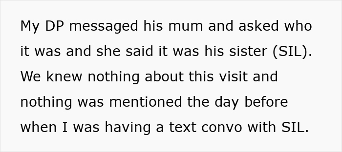 Text message discussing MIL and SIL planning a secret visit to see the newborn baby, leaving the new mom baffled and upset.