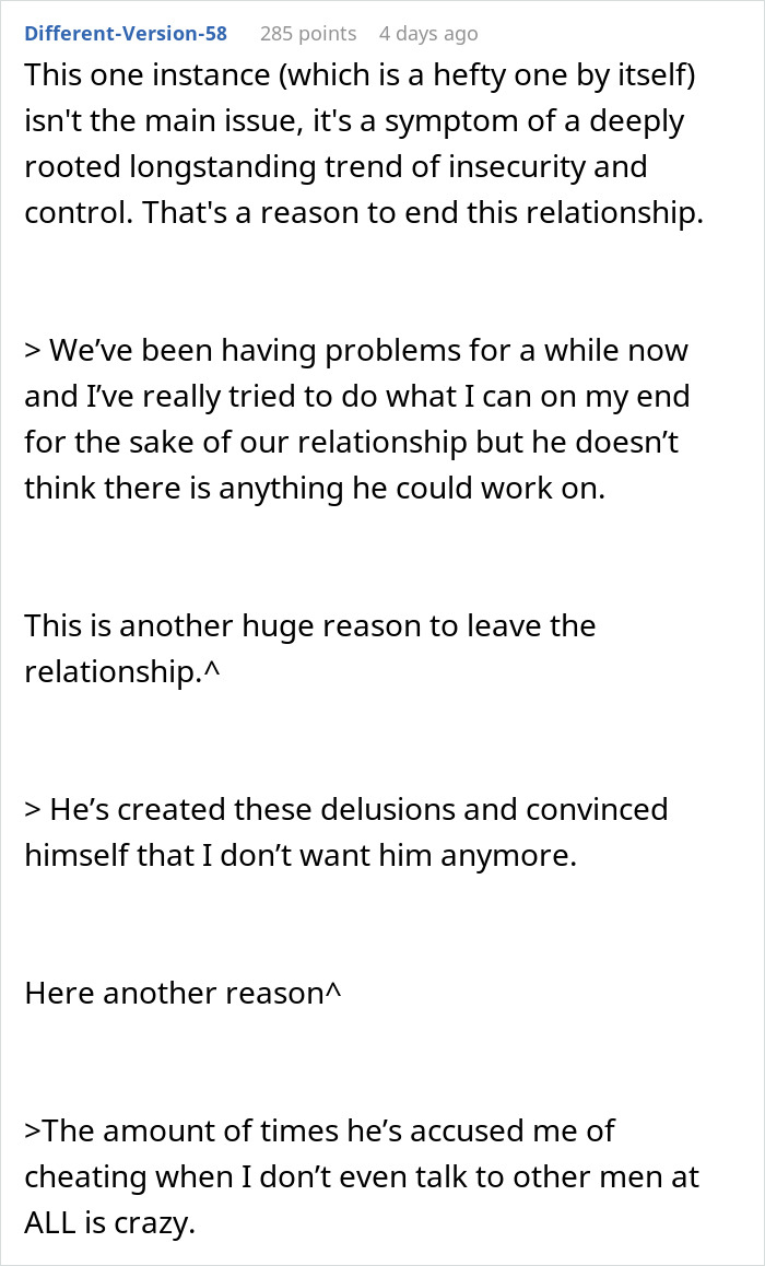 Commenter discusses relationship issues after man goes through girlfriend&rsquo;s phone, shocked she wants to end their long-term relationship.