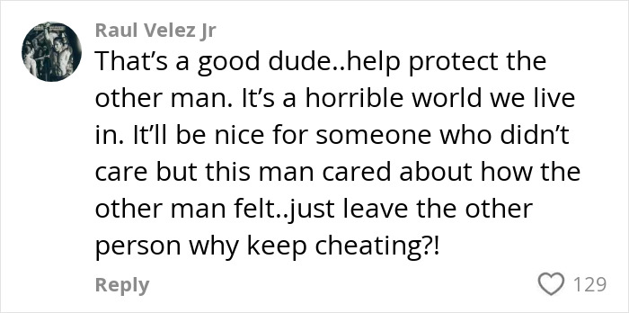 Comment discussing a new bride's side piece exposing cheating during their wedding week in a heartfelt message. Comment discussing a new bride's side piece exposing cheating during their wedding week in a heartfelt message.