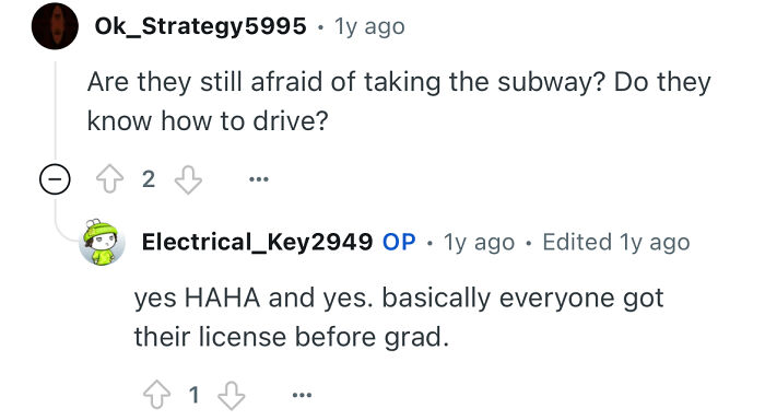 Reddit user answering questions about life and experiences of a person studied in a prestigious private school.