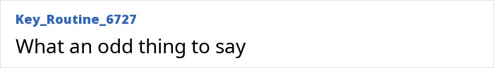 Screenshot of a comment reading What an odd thing to say in a plain text format.