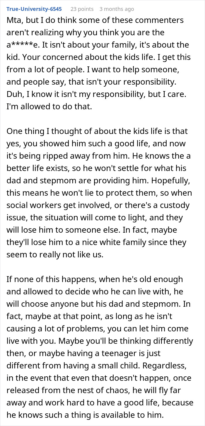 Screenshot of a Reddit comment discussing concerns about a single mom abandoning toddler and parents restarting life.