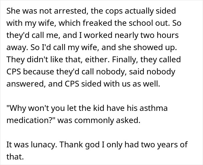 Text excerpt about a mom furious the school called her instead of her husband and possibly pretended to call CPS. Text excerpt about a mom furious the school called her instead of her husband and possibly pretended to call CPS.