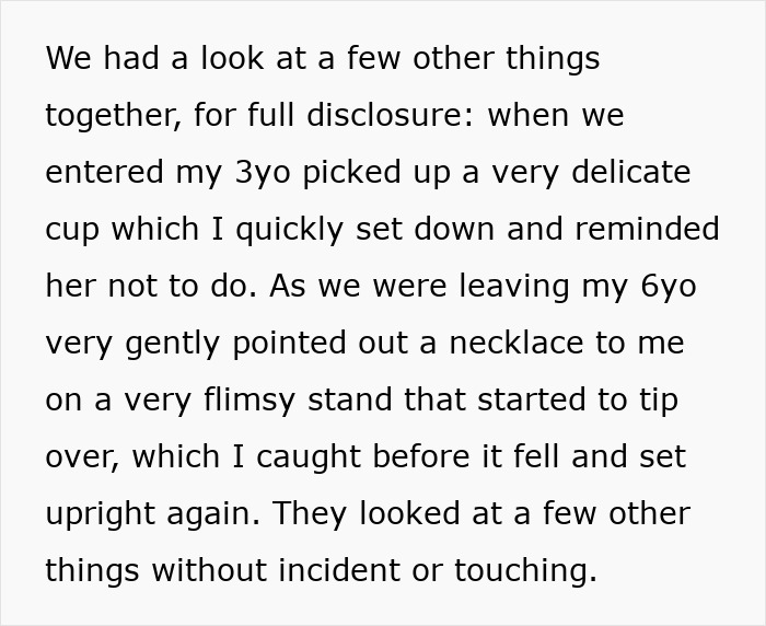 British woman with children on holiday having a tense moment with French shop owner about parenting. British woman with children on holiday having a tense moment with French shop owner about parenting.