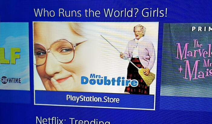 Mrs. Doubtfire movie promotion mistakenly labeled with sexist phrase, showing a major social media fail by a well-known company.
