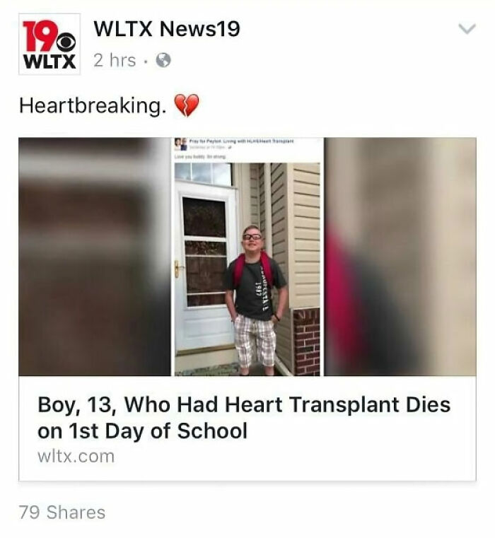 Social media post by WLTX News19 showing a heartbreaking story, an example of companies that failed miserably on social media.