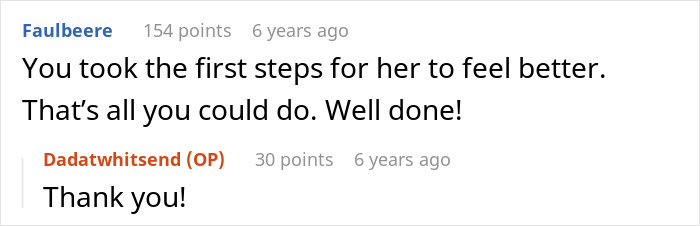 Online forum conversation with users discussing emotional support after a wife leaves toddlers behind, husband managing alone.