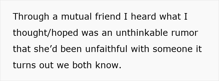 Text discussing a woman&rsquo;s hidden affairs exposed and the impact on her best friend's trust after years of secrecy.
