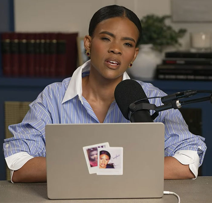 Candace Owens speaking into a microphone during a podcast, reacting to Charlie Kirk news and public responses. Candace Owens speaking into a microphone during a podcast, reacting to Charlie Kirk news and public responses.