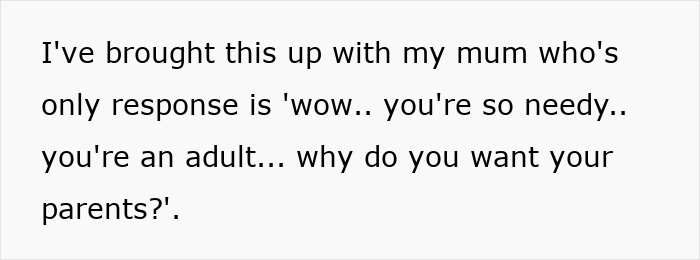 Text excerpt showing a daughter heartbroken as parents prefer watching TV all day rather than spending time with her.