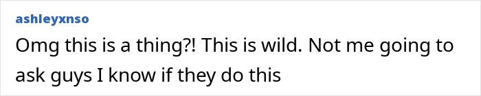 Text message on a white background discussing surprise about the cosmetic trend called Scrotox among men.