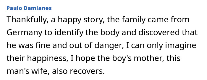 Text excerpt about a dad feared lost in Lisbon crash found alive after toddler son rescued from wreckage.