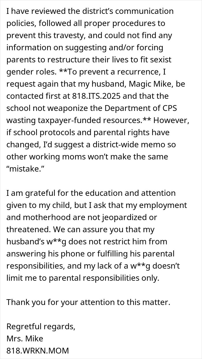 Mom furious over school communication calling her instead of husband and possibly involving CPS, addressing parental rights and school policies. Mom furious over school communication calling her instead of husband and possibly involving CPS, addressing parental rights and school policies.