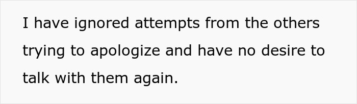 Text excerpt about ignoring apologies, related to a schizophrenic man prank hospital visit context.