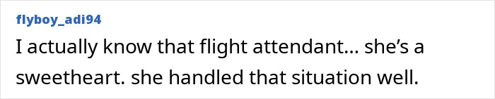 Screenshot of social media comment praising flight attendant handling an entitled passenger kicked off flight incident. Screenshot of social media comment praising flight attendant handling an entitled passenger kicked off flight incident.