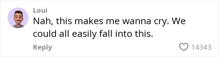 Comment from user Loui expressing sadness about a former Nickelodeon child star living homeless at age 36. Comment from user Loui expressing sadness about a former Nickelodeon child star living homeless at age 36.