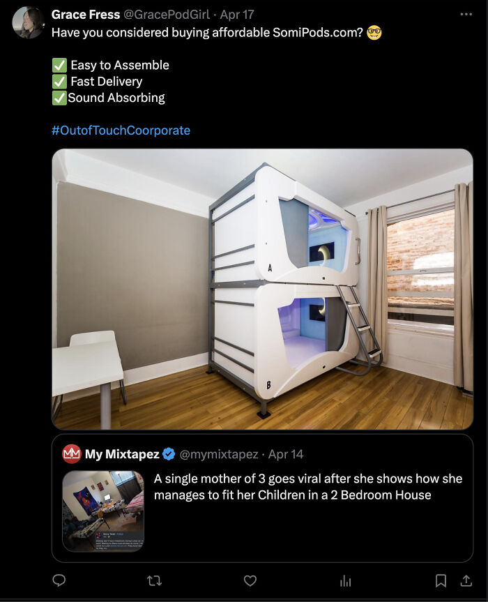 Bunk beds in a small room with a ladder and window, illustrating examples of companies that failed miserably on social media.