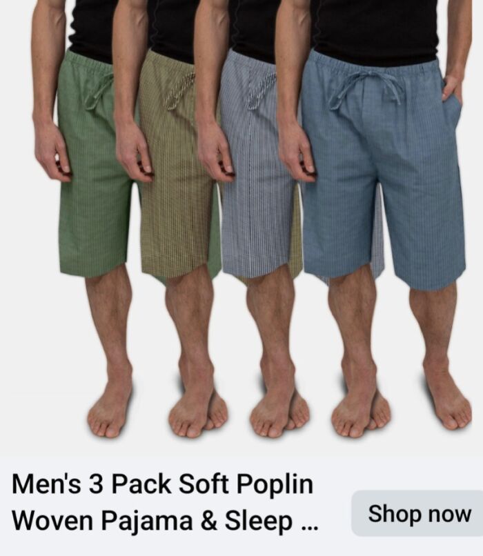 Image showing Photoshop fails with distorted feet on models wearing pajama shorts, highlighting common editing mistakes.
