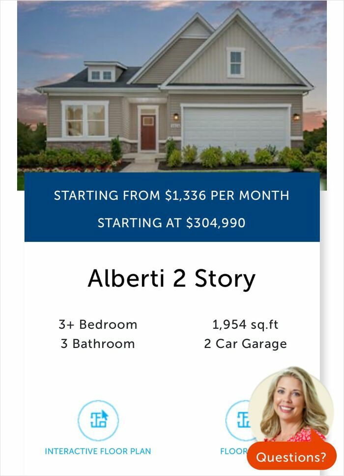 Suburban house exterior with price details, featuring a Photoshop fail in the real estate listing design.