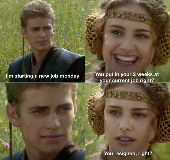 Young man and woman in conversation about resigning and starting a new job, highlighting parts of working challenges in 2025.