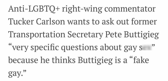 Text excerpt about Tucker Carlson and Pete Buttigieg highlighting a controversial attempt with unexpected reactions.