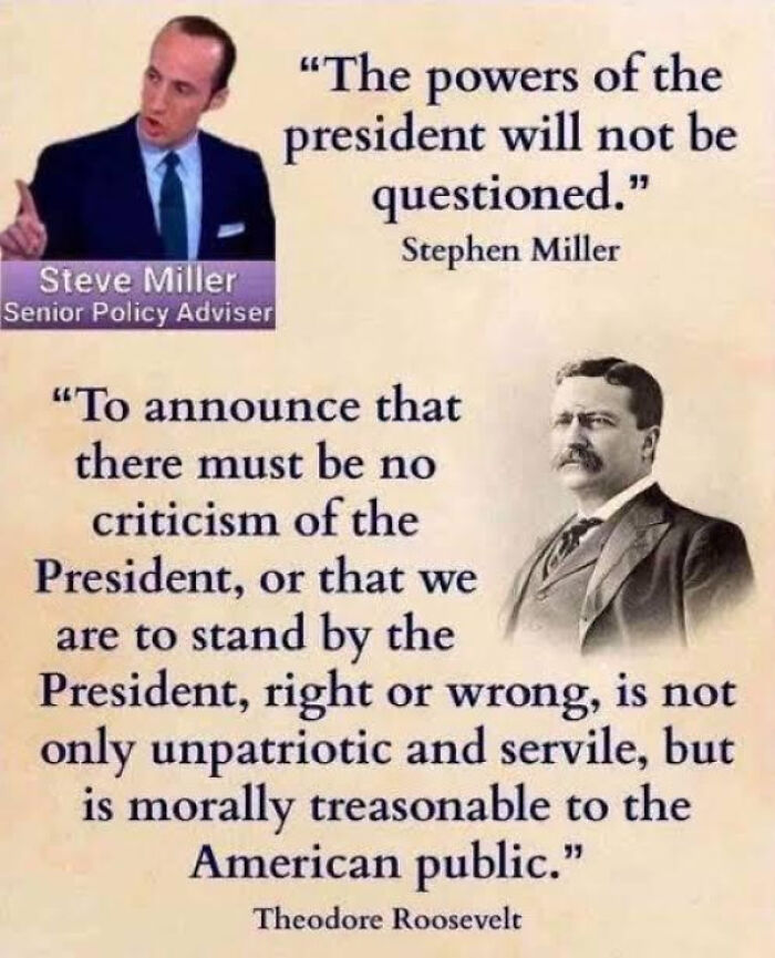 Photo with quotes about presidential power and criticism, highlighting chaotic good actions and moral responsibility.