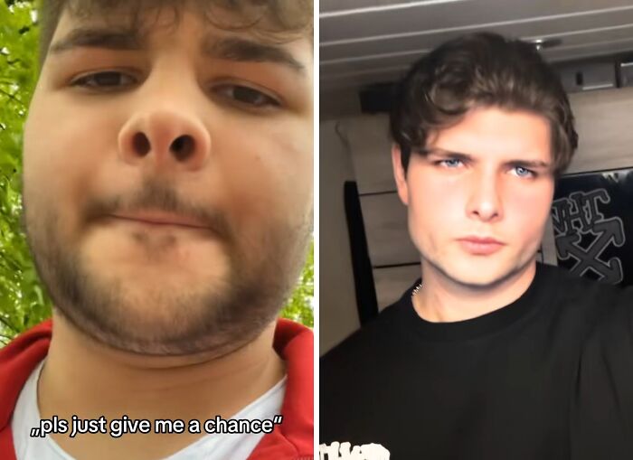 Side-by-side image showing an incredible transformation of a young man after deciding he needed to change.