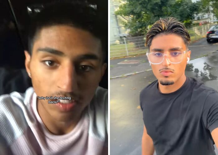 Side-by-side image showing an incredible transformation of a young man before and after deciding to change his appearance.