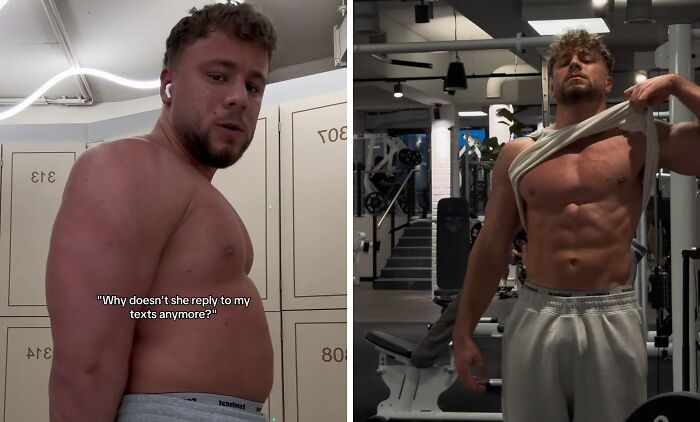 Before and after photos of a man showing incredible transformations after deciding to change his fitness and body shape.