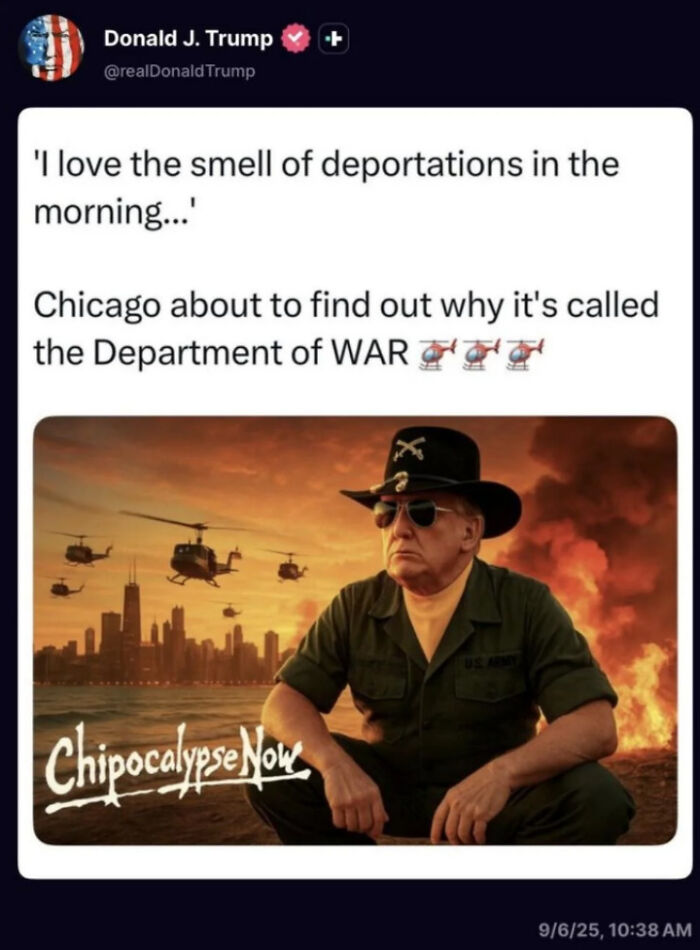 Meme showing a man in military attire with helicopters and fire, illustrating times there was an attempt.