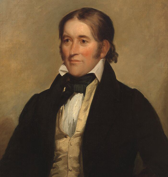 Portrait of an American folk hero wearing 19th-century attire, representing classic figures from American folk stories.