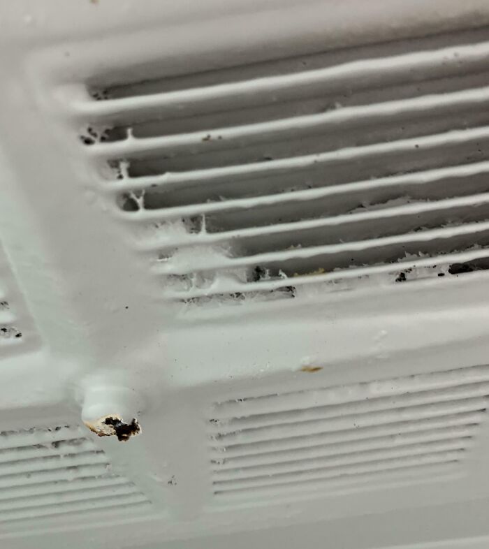 Close-up of a dirty, damaged vent showcasing poor maintenance by landlords renters want to run away from.