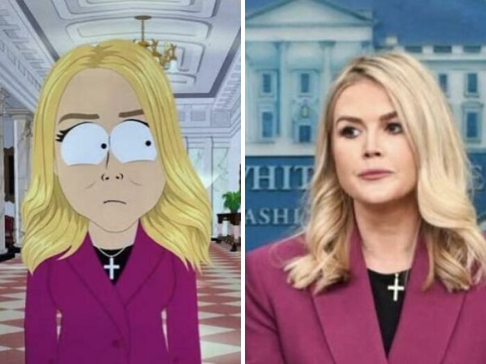 Side-by-side comparison of a real woman and her animated cartoon version showcasing random comparisons affecting perception of time.