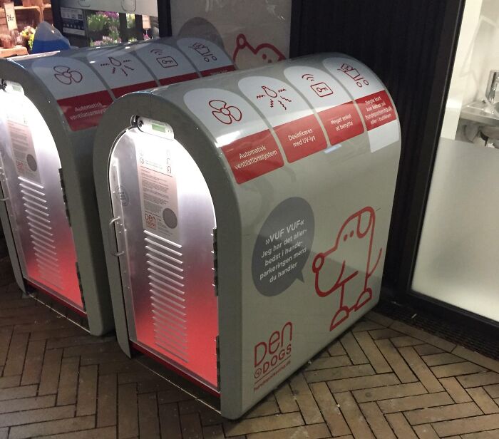 Modern Danish prison cell-style dog house with ventilation and disinfectant features, showcasing Denmark's innovative design.