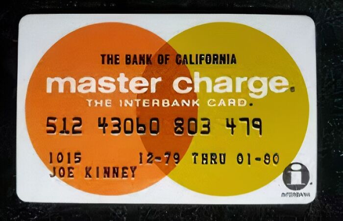 Vintage Master Charge credit card from the 1970s, evoking nostalgia and memories of old age with classic design.