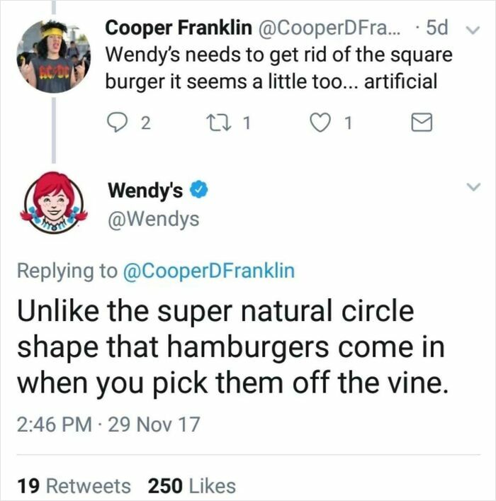 Wendy's delivers one of the most brutal comebacks from businesses in a witty reply to a burger shape critique.