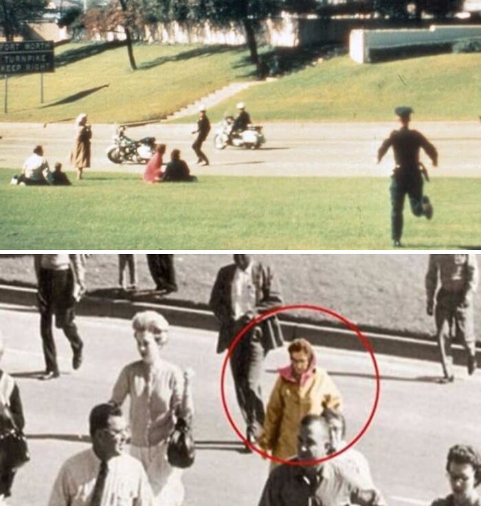 Photo collage showing seemingly normal scenes with hidden mysteries revealed in historic and everyday moments.