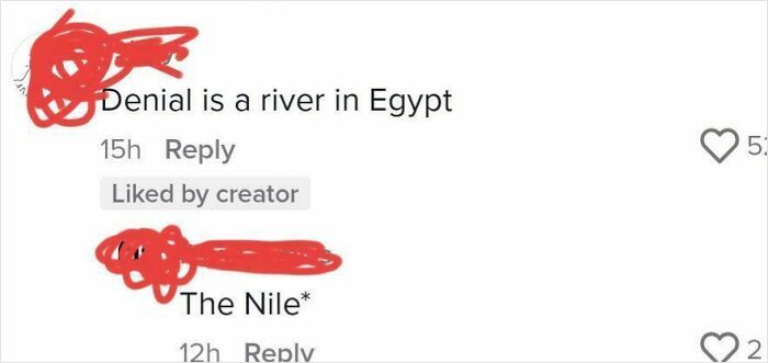 Screenshot of a TikTok comment correcting a geography mistake about the Nile river, illustrating smart TikTok moments.