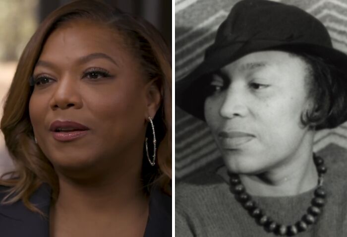 Split image showing a modern celebrity and her historical counterpart, highlighting celebrities who could play their historical counterparts.