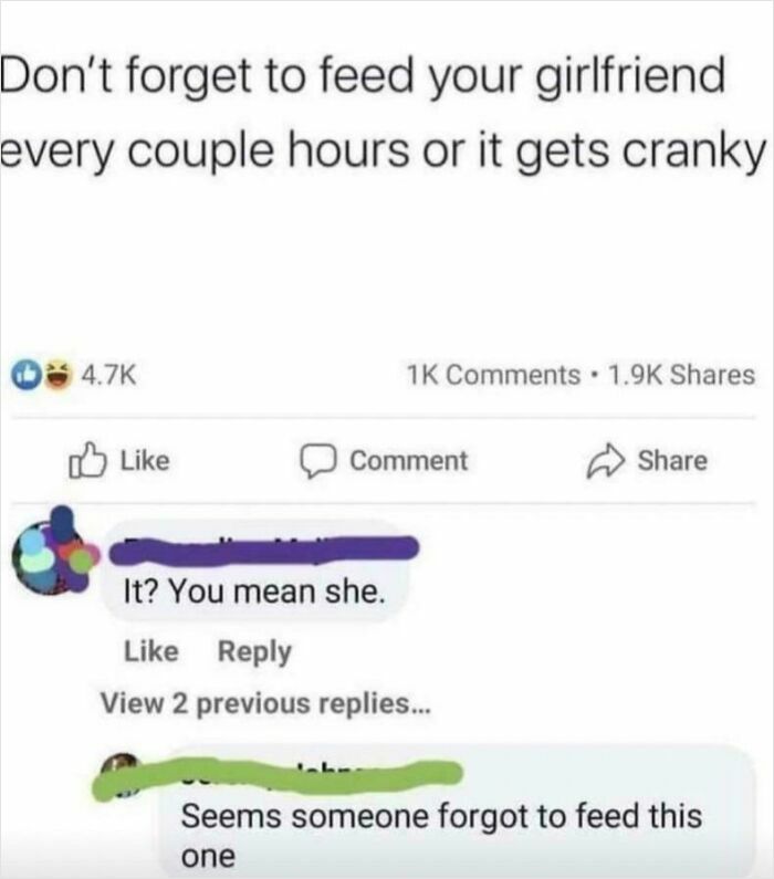 Social media comment thread where comments are funnier and better than the original post with funny replies.