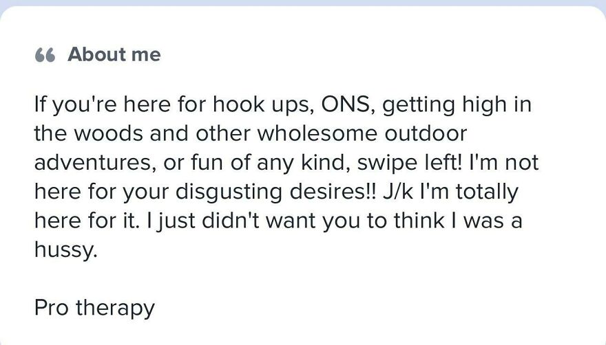 Tinder bio example for guys focusing on honesty, humor, and outdoor adventures to attract genuine connections.