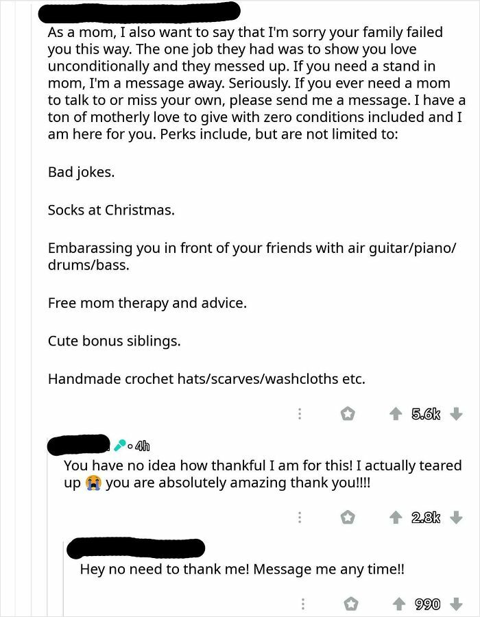 Supportive mom offering love, humor, advice, and handmade gifts, showing amazing wholesome mom qualities and happiness.