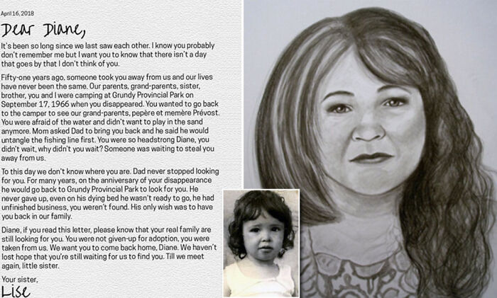 Hand-drawn portrait and heartfelt letter about a still remains undiscovered missing person case from 1966.