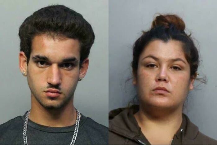 Mugshots of a young man and woman with serious expressions, illustrating still remains undiscovered to this day concept.