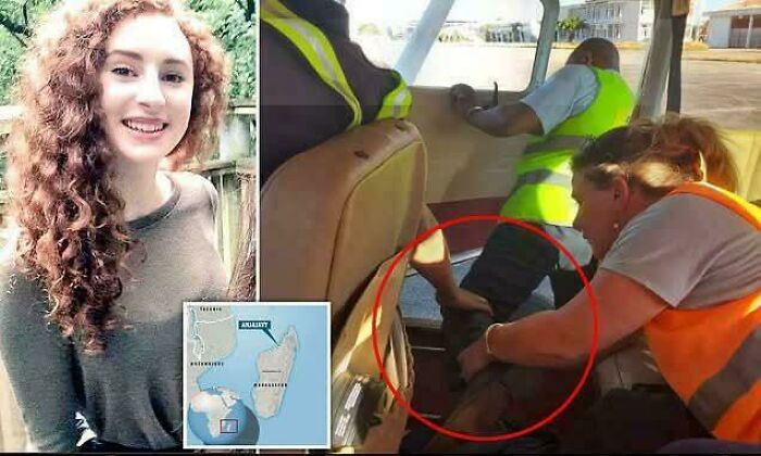 Young woman with curly hair and rescue workers inside vehicle highlighting a still remains undiscovered location.