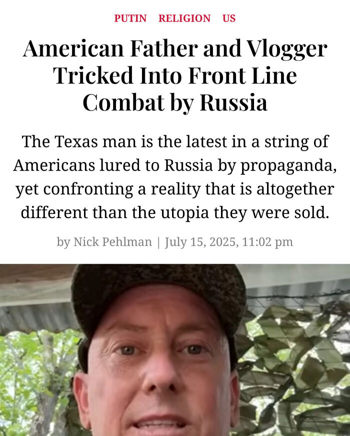 American father and vlogger faces consequences after being tricked into front line combat by Russia propaganda.