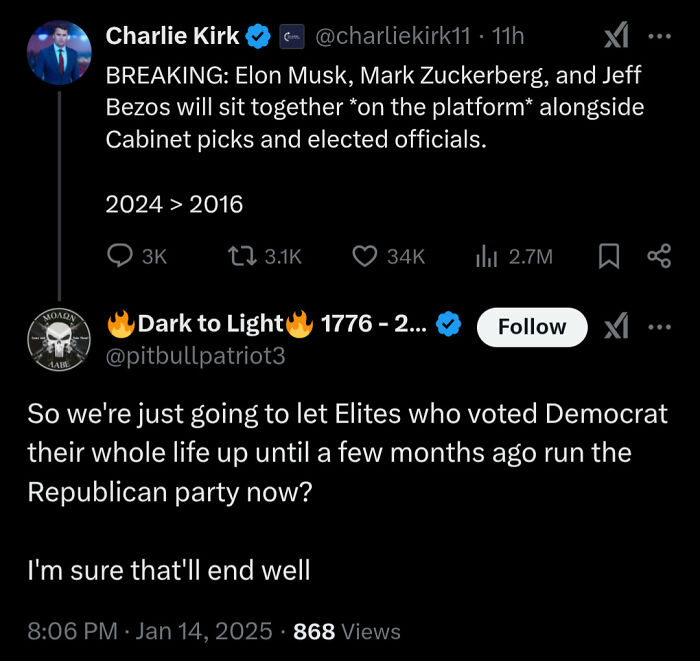 Screenshot of a Twitter exchange highlighting actions and their consequences in political discussions.