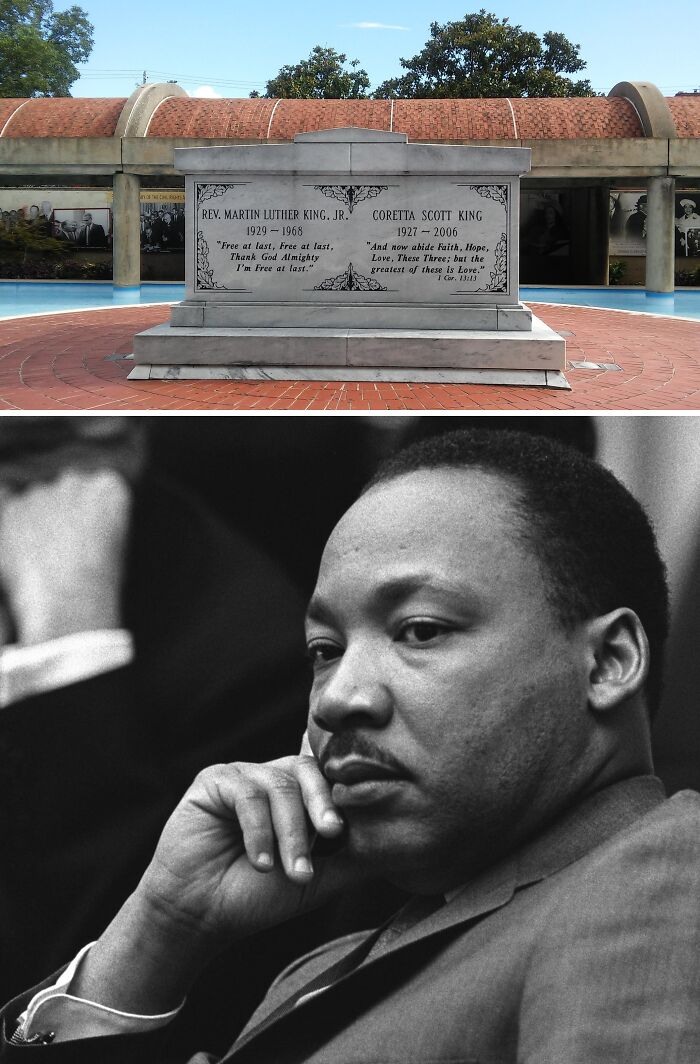 Gravesite of Rev. Martin Luther King Jr. and Coretta Scott King, a famous celebrity grave that draws visitors from around the world.