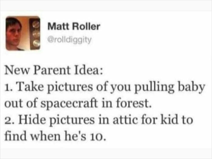 Social media meme about new parent idea using men humor memes as a coping mechanism instead of therapy.