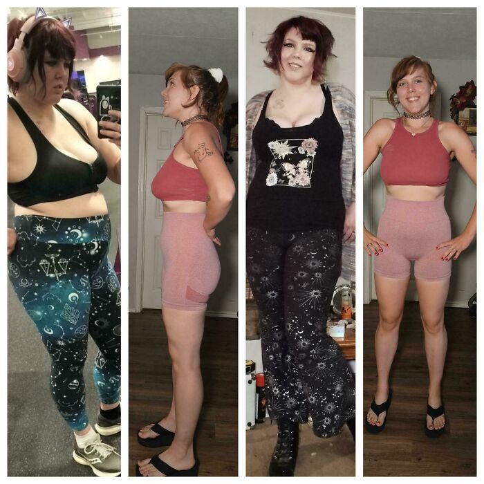 Two women showing weight loss transformations, highlighting dramatic life-changing before and after results.